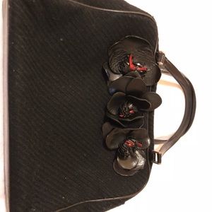 Kate Spade black wool fabric handbag